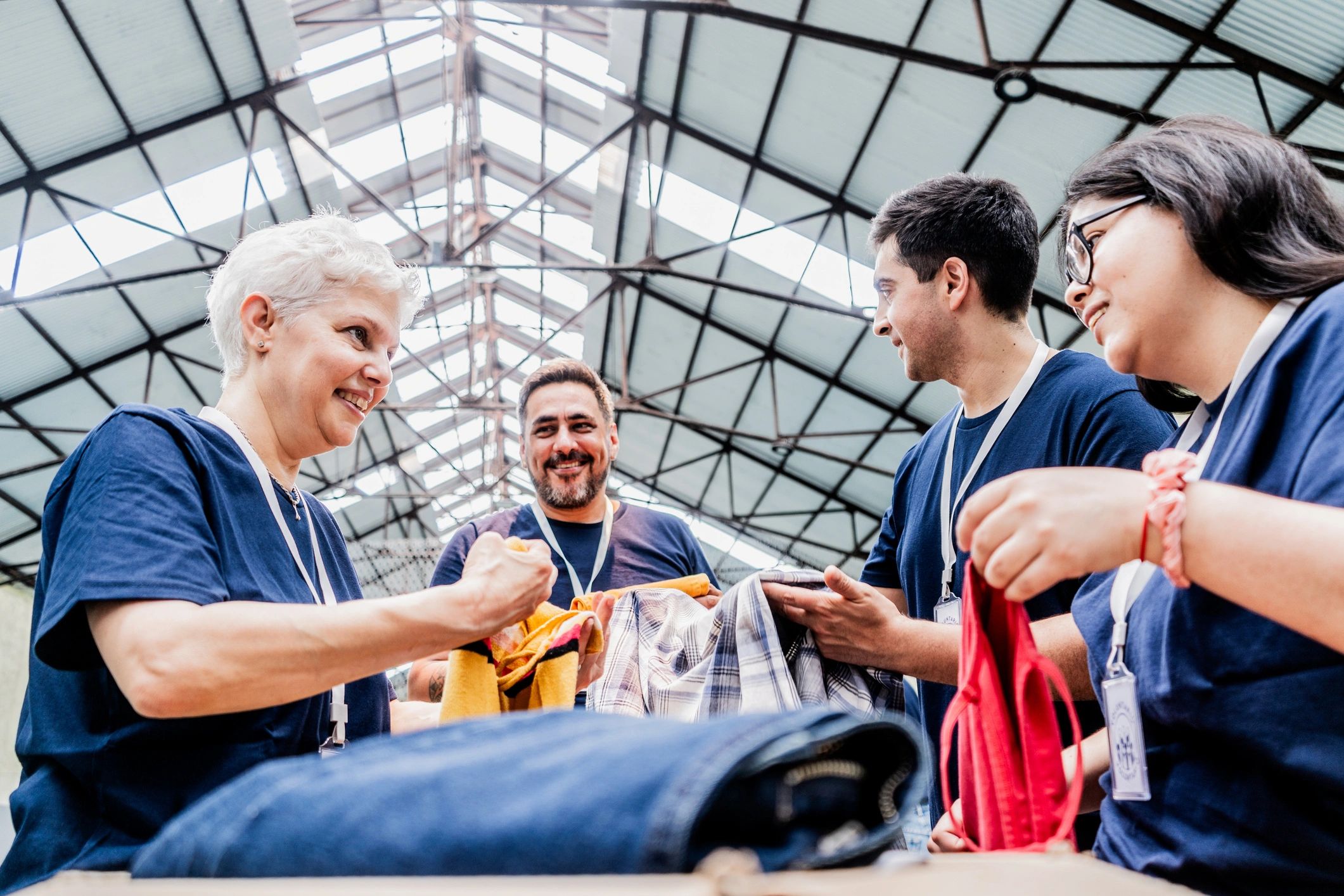 Team preparing and packing online orders